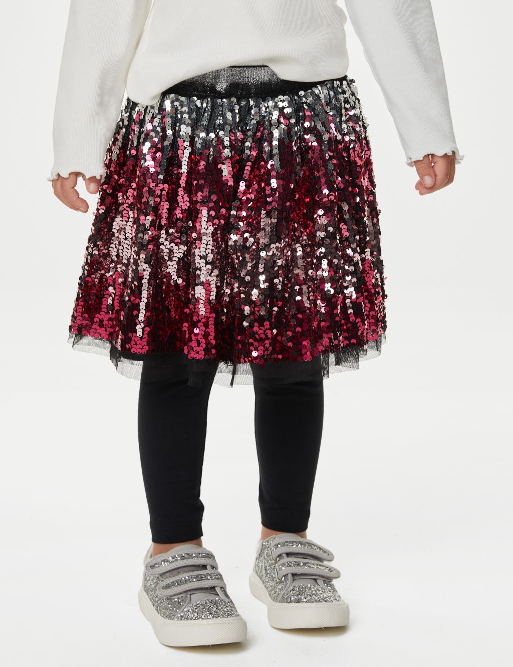Girls Sequin Bomber & Skirt Outfit image 4