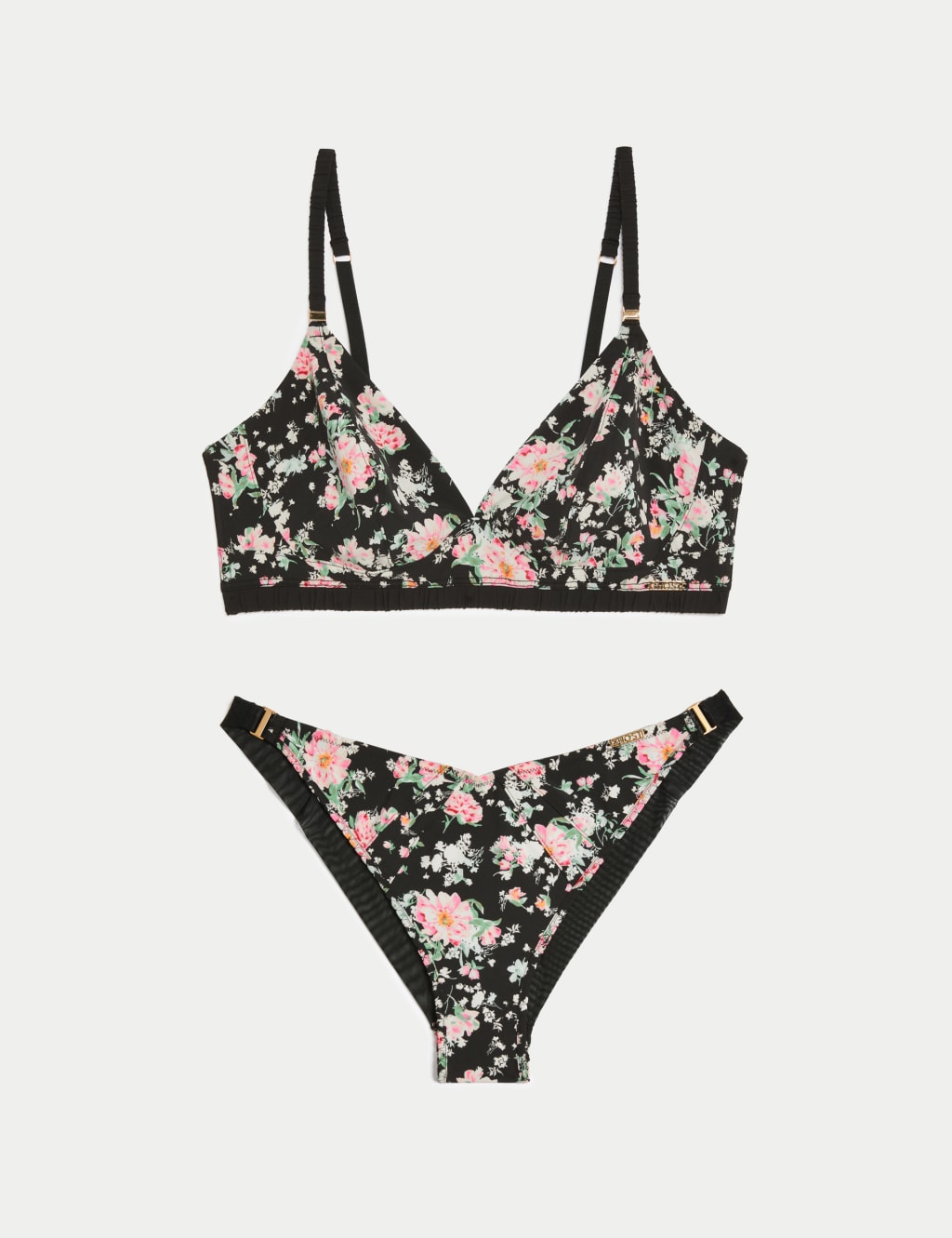 Zandra Floral Print Non Wired Bralette Set A-E image 2