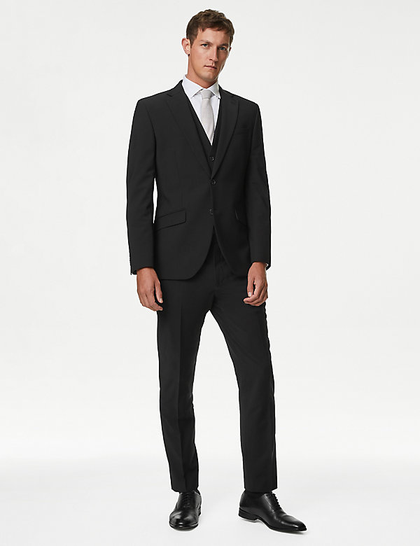 Slim Fit Wool Blend Stretch Suit - DE