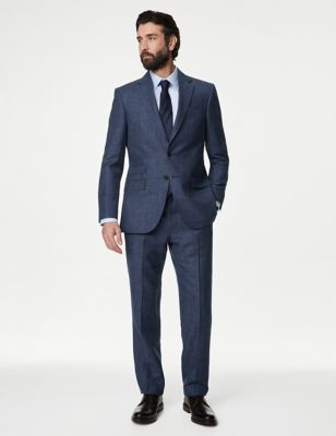 Regular Fit Wool Rich Prince of Wales Check Suit - NZ