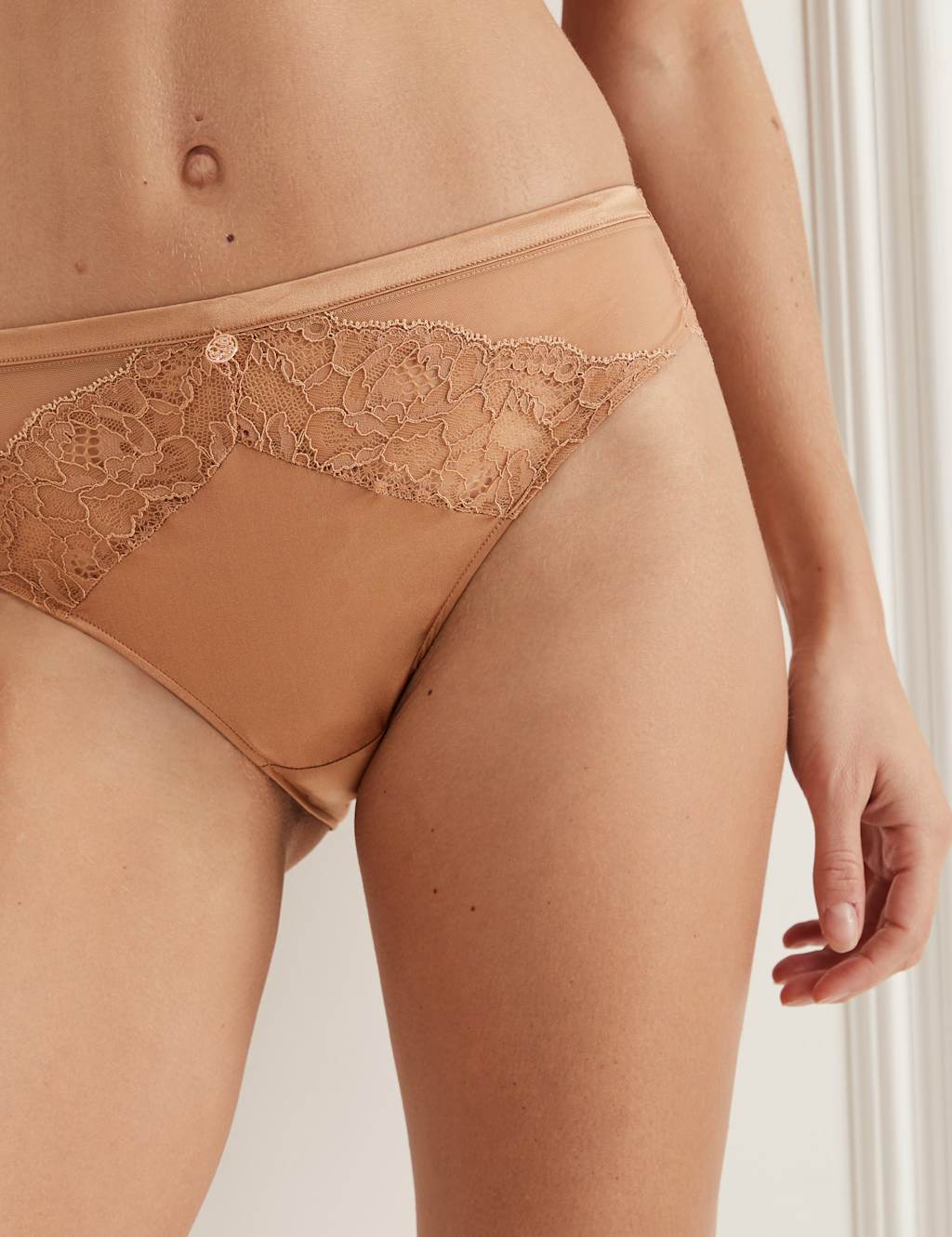 Silk Blend & Lace Wired Balcony Bra Set F-H image 5