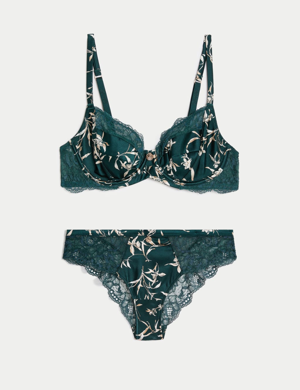 Cassia Silk & Lace Wired Balcony Bra Set image 2