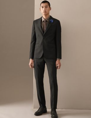 Tailored Fit Pure Wool Textured Suit