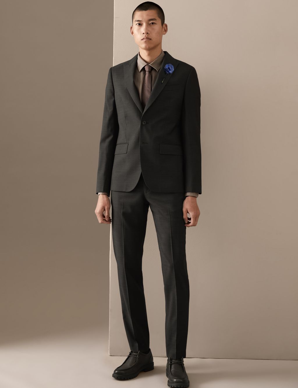 Tailored Fit Pure Wool Textured Suit image 1