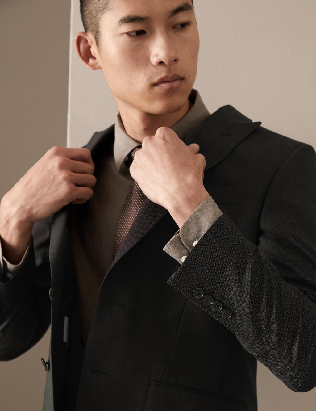 Tailored Fit Pure Wool Textured Suit image 7