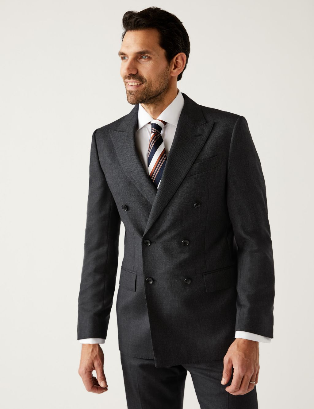 Regular Fit Birdseye Double Breasted Suit image 2
