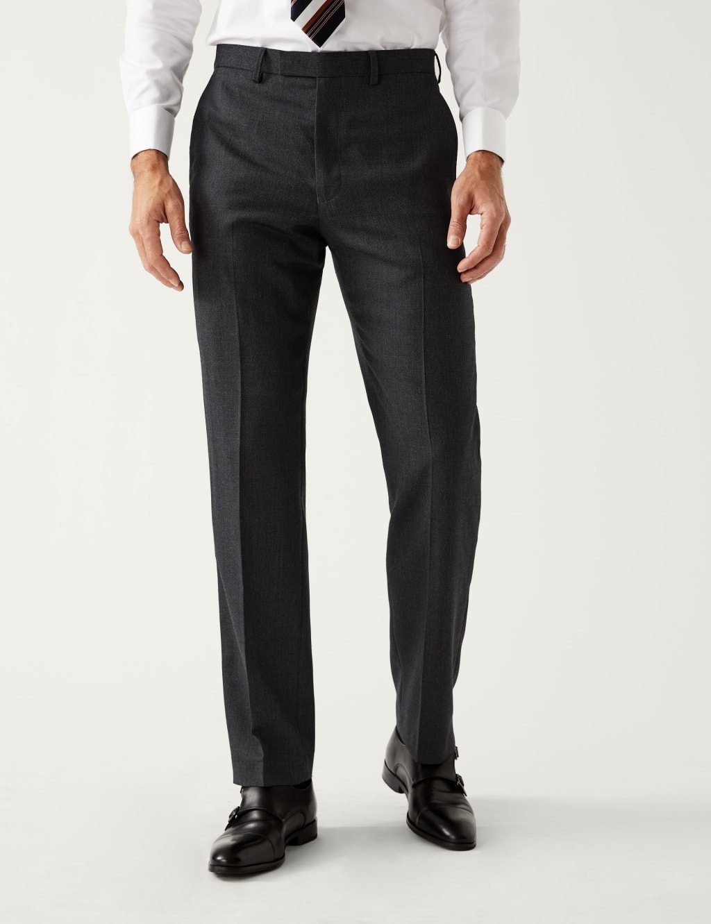 Regular Fit Birdseye Double Breasted Suit image 4