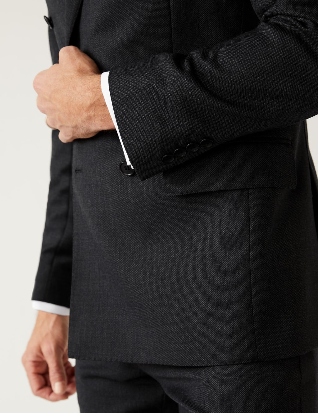 Regular Fit Birdseye Double Breasted Suit image 7