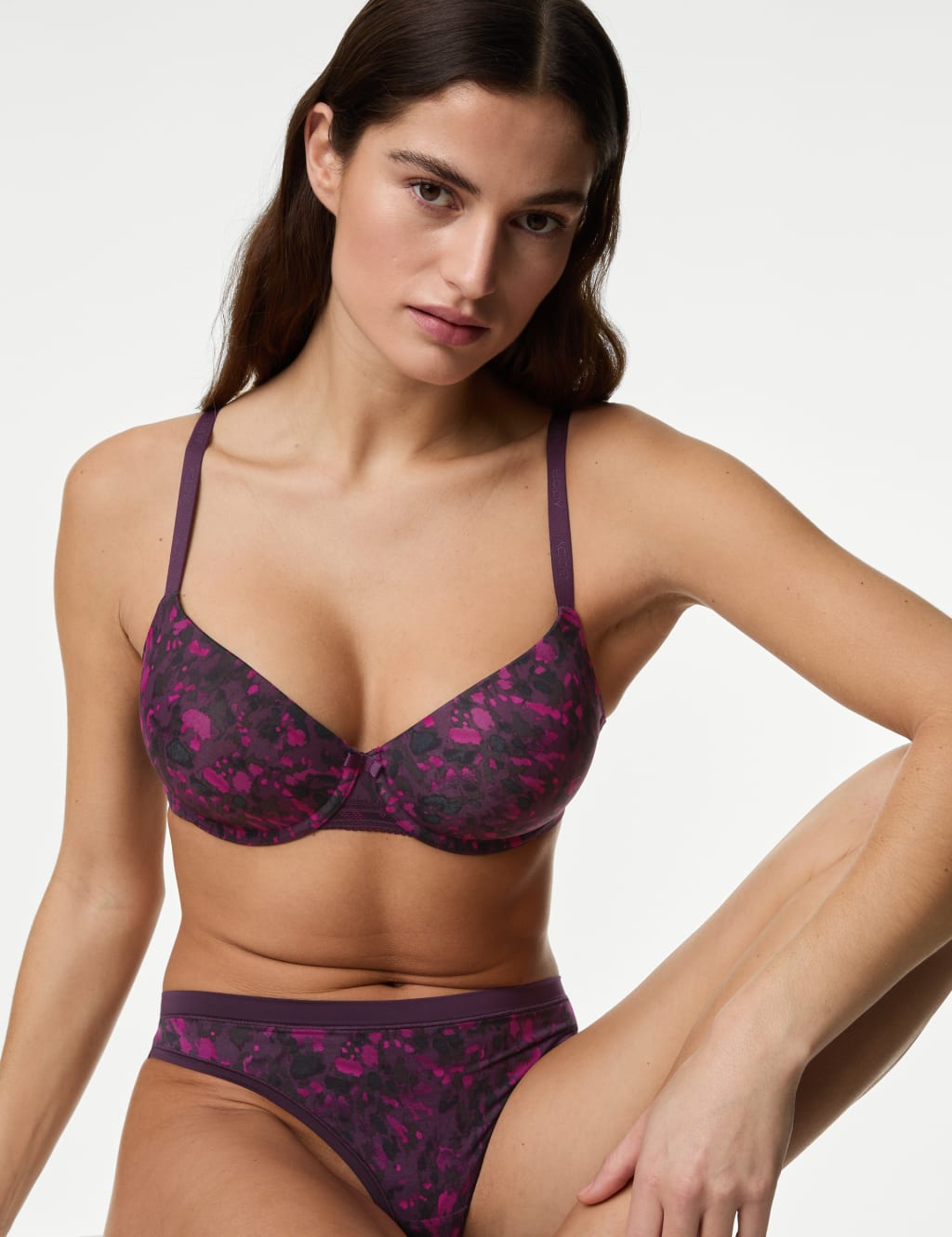 Silk & Lace Wired Full Cup Bra Set A-E