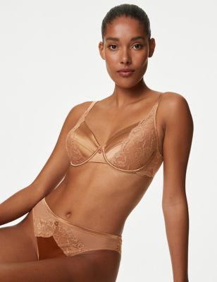 Buy online Beige Lacy Sheer Lingerie Set from lingerie for Women