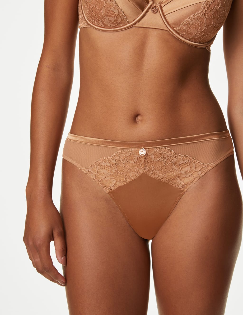 Silk & Lace Wired Full Cup Bra Set A-E image 5