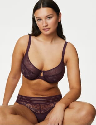 Marseilles Lace Wired Minimiser Bra Set - DE