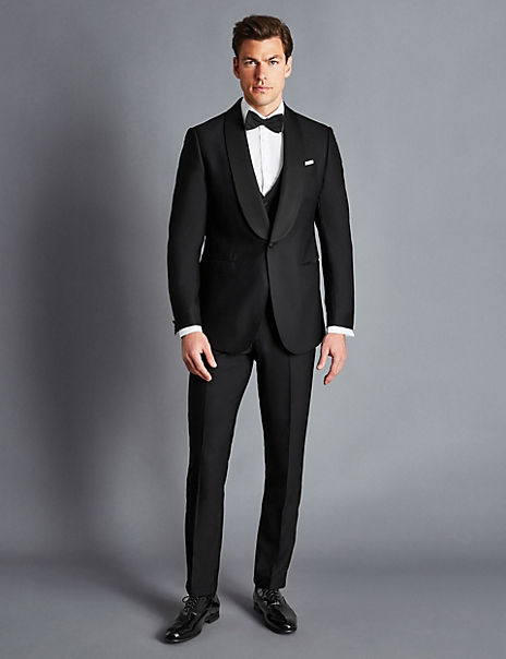 Slim Fit Pure Wool Tuxedo Suit | M&S