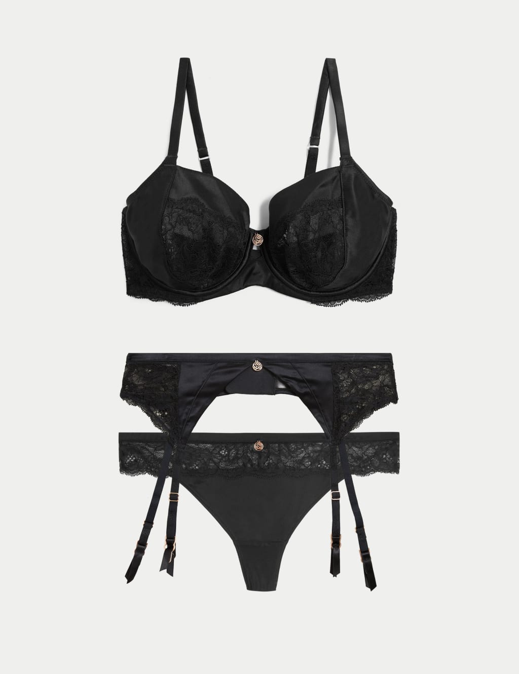 Silk & Lace Suspenders Set image 2