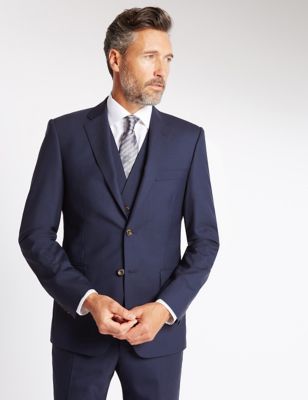 Big & Tall Navy Tailored Fit Suit Including Waistcoat