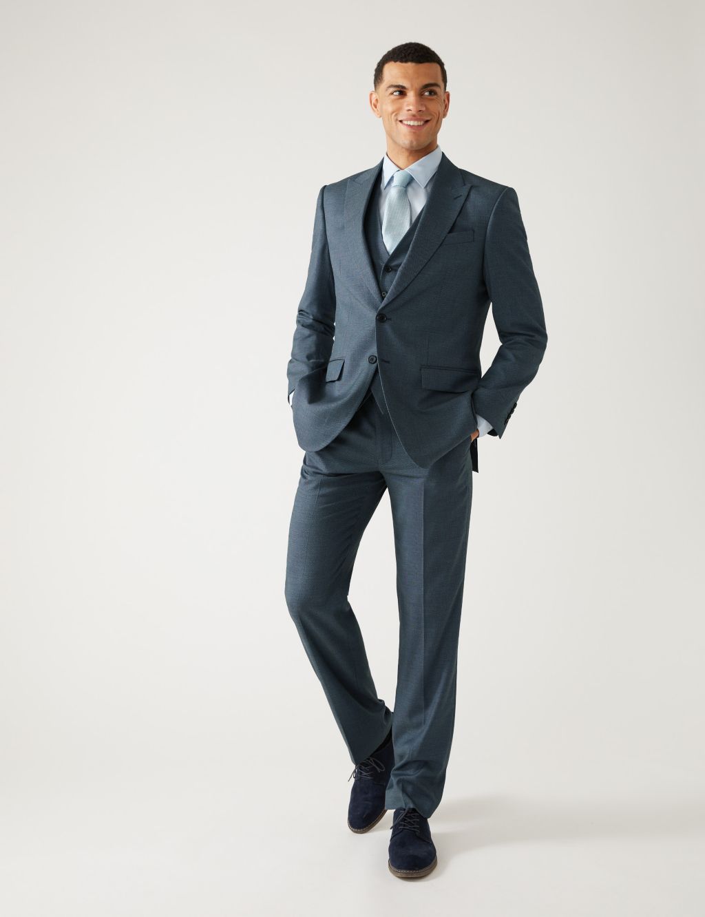 Regular Fit Textured Stretch Suit image 1