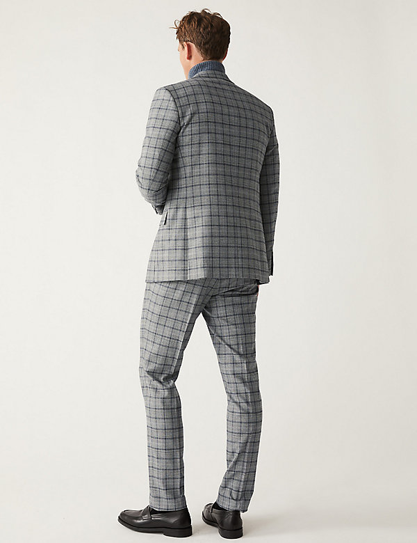 Slim Fit Check Stretch Suit - DK