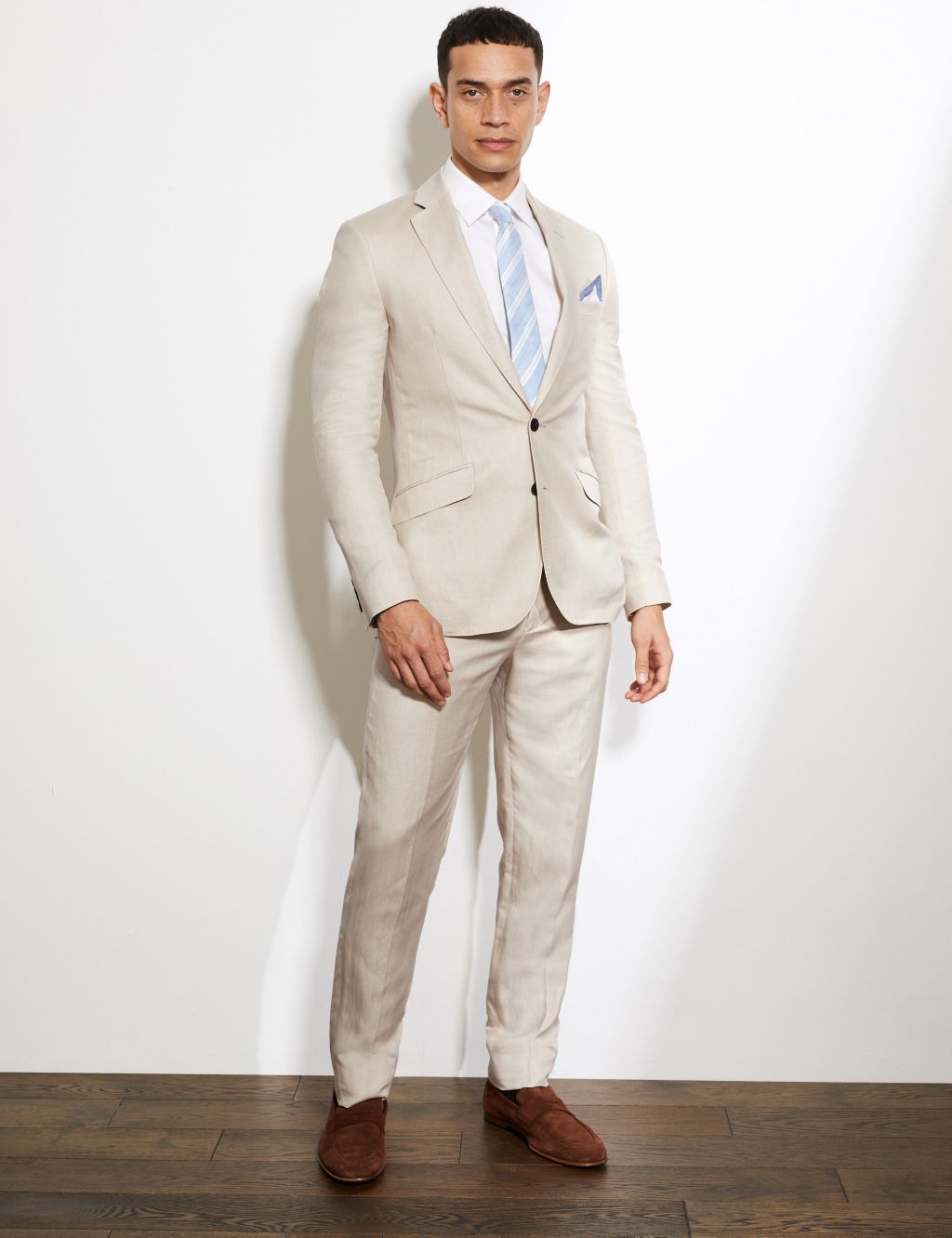Slim Fit Silk Rich And Linen Suit image 1
