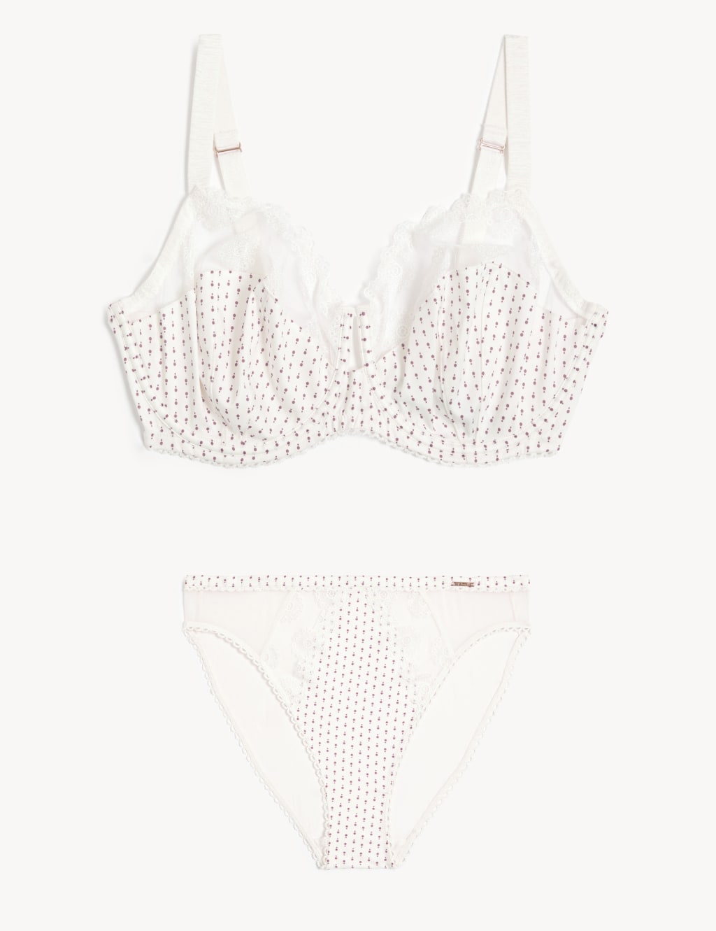 Ammi Print Wired Balcony Bra Set F-H image 2
