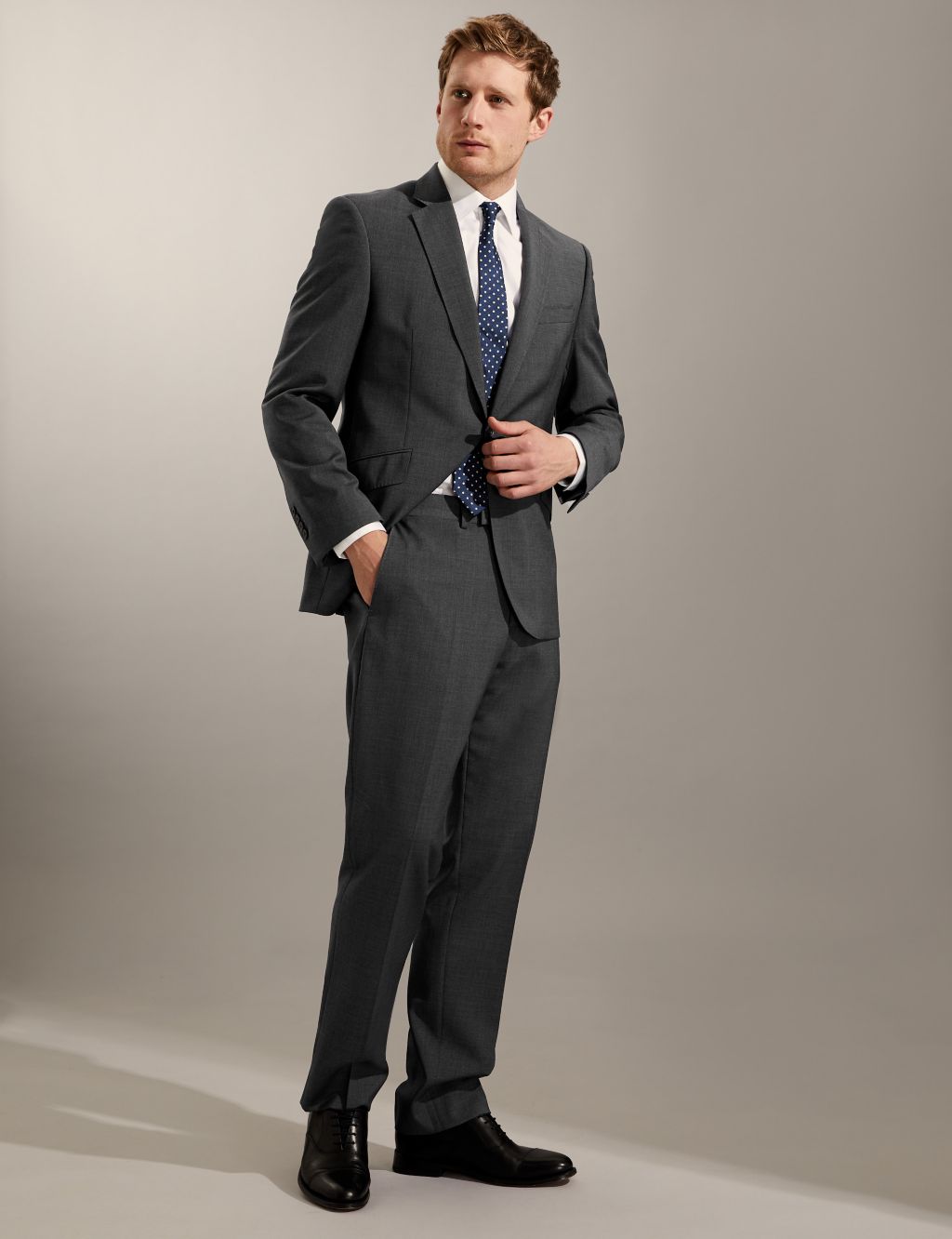 Tailored Fit Pure Wool Plain Suit image 1