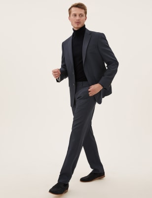 Costume bleu marine en laine coupe standard