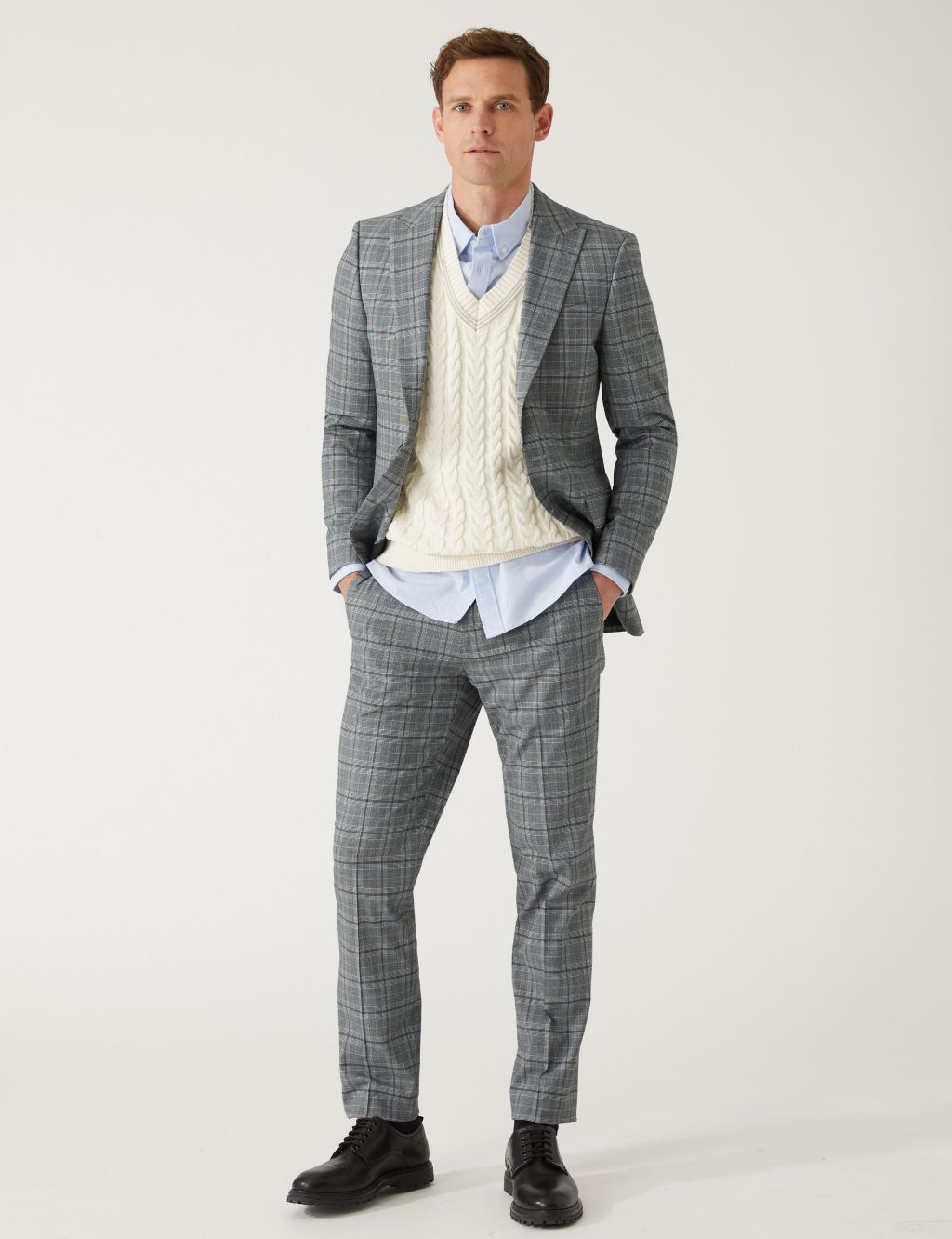 Slim Fit Prince of Wales Check Suit image 6
