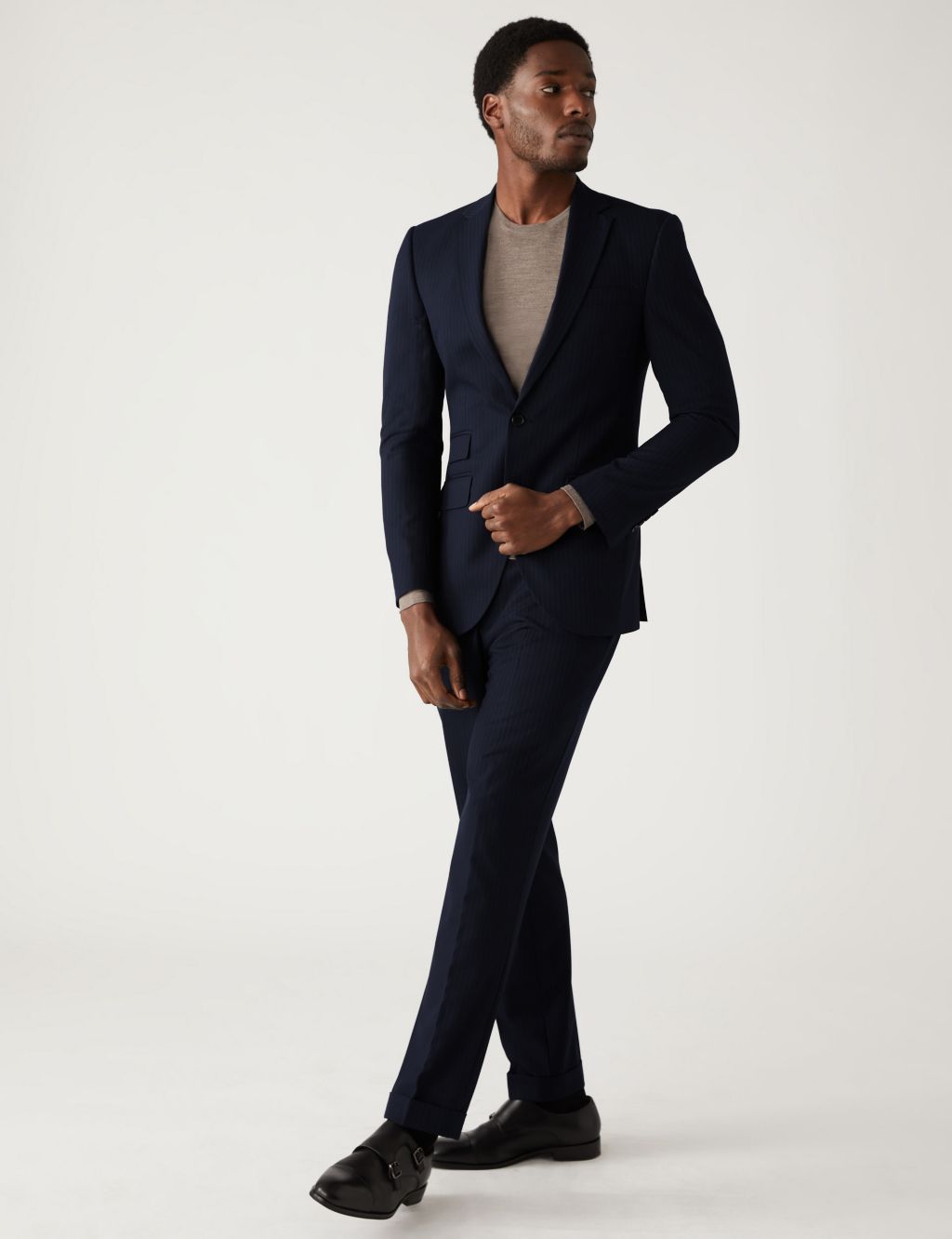 Slim Fit Pinstripe Stretch Suit image 6