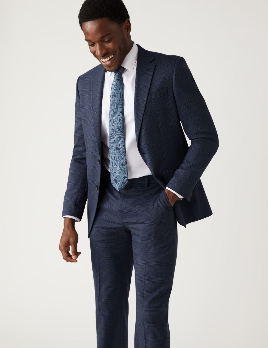 Regular Fit Prince of Wales Check Suit image 2