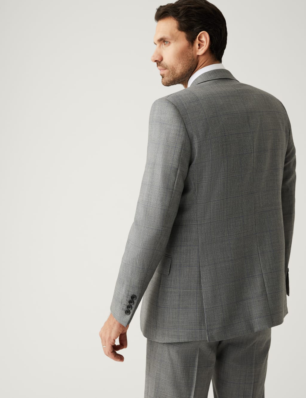 Regular Fit Pure Wool Check Suit image 3