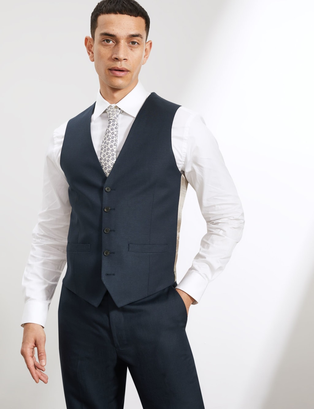 Tailored Fit Silk Rich And Linen Suit image 2