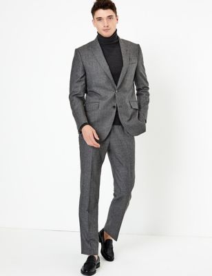Charcoal Tailored Fit Wool Suit | M&S