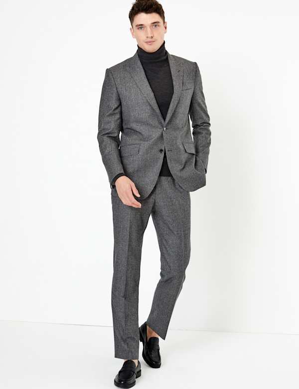 Charcoal Tailored Fit Wool Suit