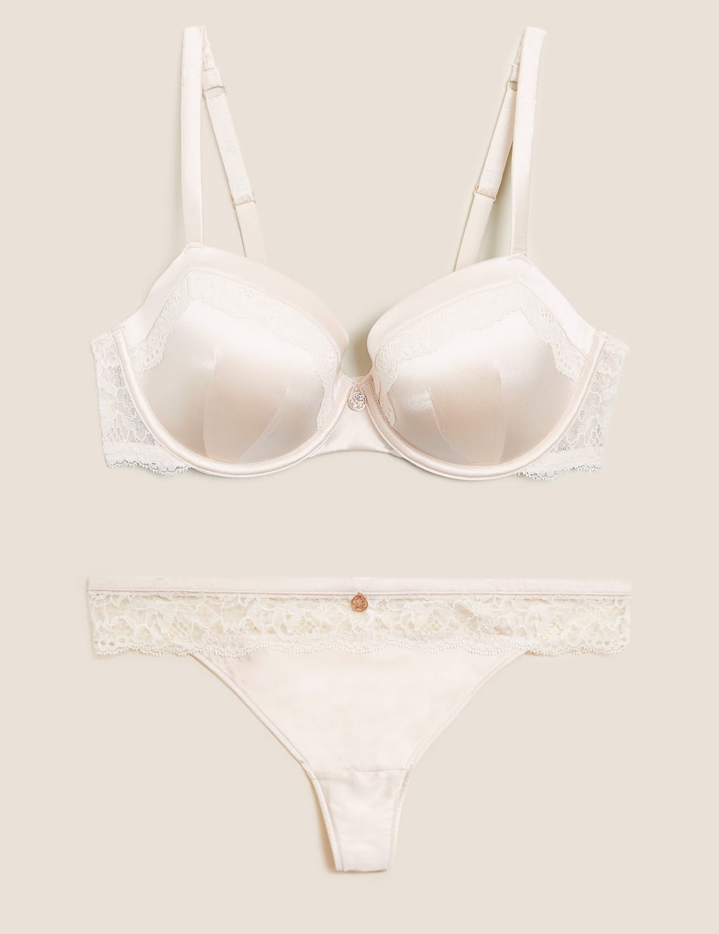 Silk & Lace Wired Balcony Bra Set A-E image 2