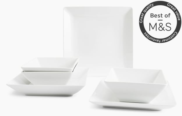 Square dinnerware on sale sets clearance