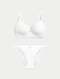 Ribbed Lounge Non-Wired Plunge Bra Set A-E