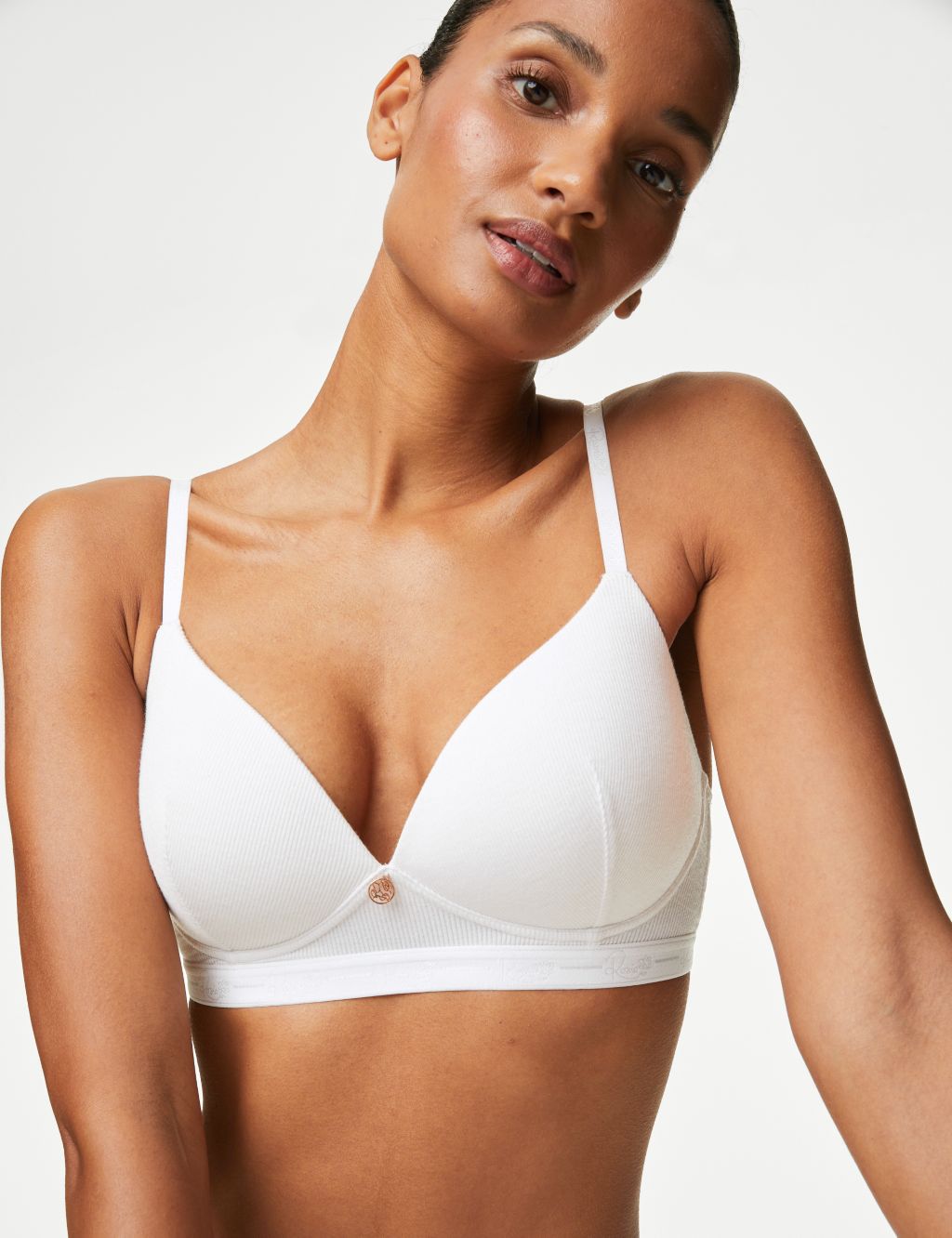 Ribbed Lounge Non-Wired Plunge Bra Set A-E image 3