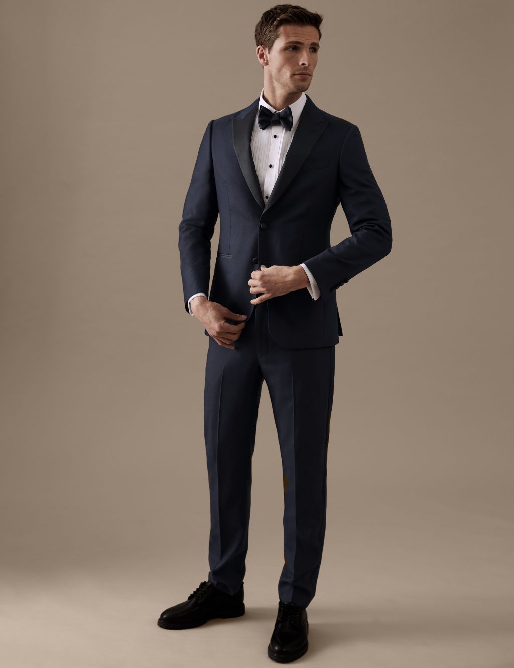 Tailored Fit Pure Wool Jacquard Tuxedo image 1