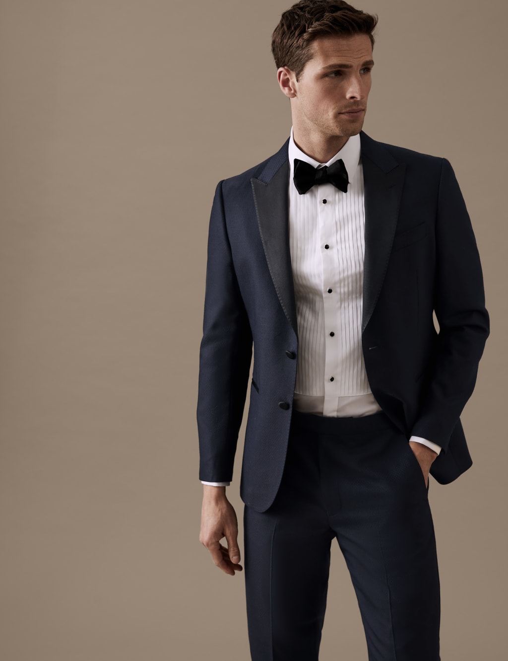 Tailored Fit Pure Wool Jacquard Tuxedo image 2