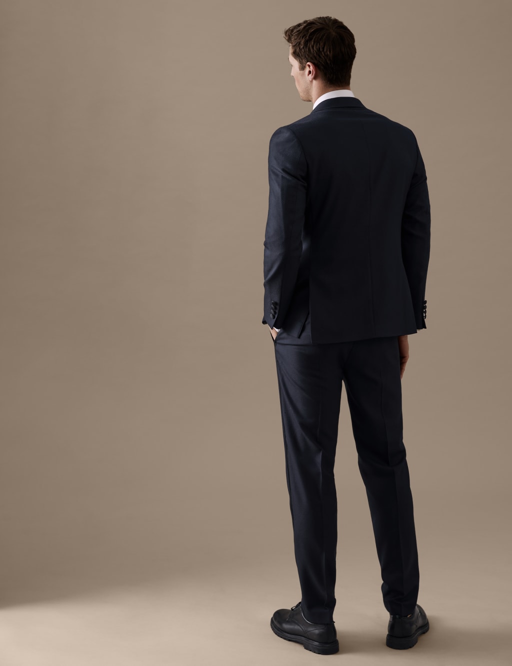 Tailored Fit Pure Wool Jacquard Tuxedo image 3