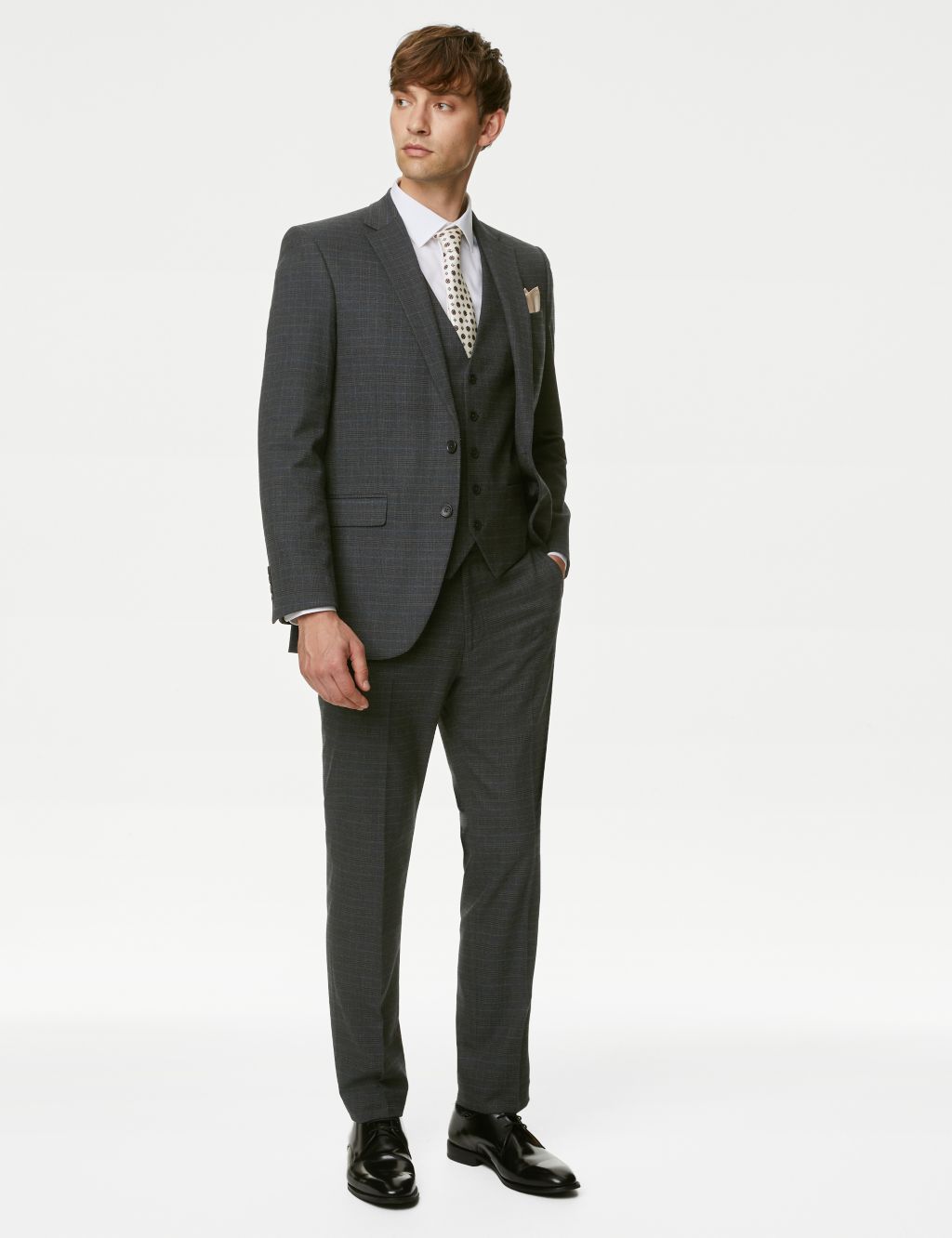Slim Fit Prince of Wales Check Suit image 1