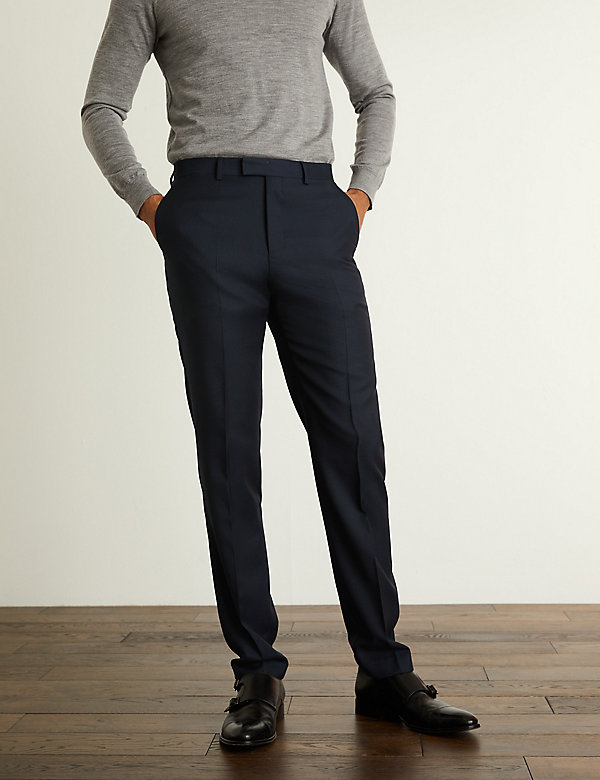 Slim Fit Pure Wool Birdseye Suit - RO