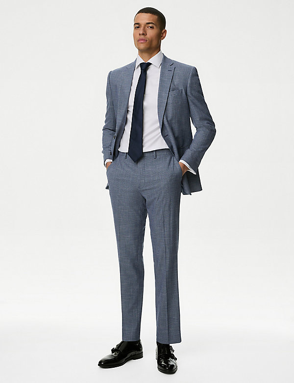 Slim Fit Puppytooth Stretch Suit - FR