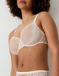 Sheer & Lace Wired Balcony Bra Set F-H