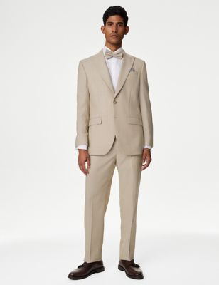 Regular Fit Wool Blend Textured Suit - KR