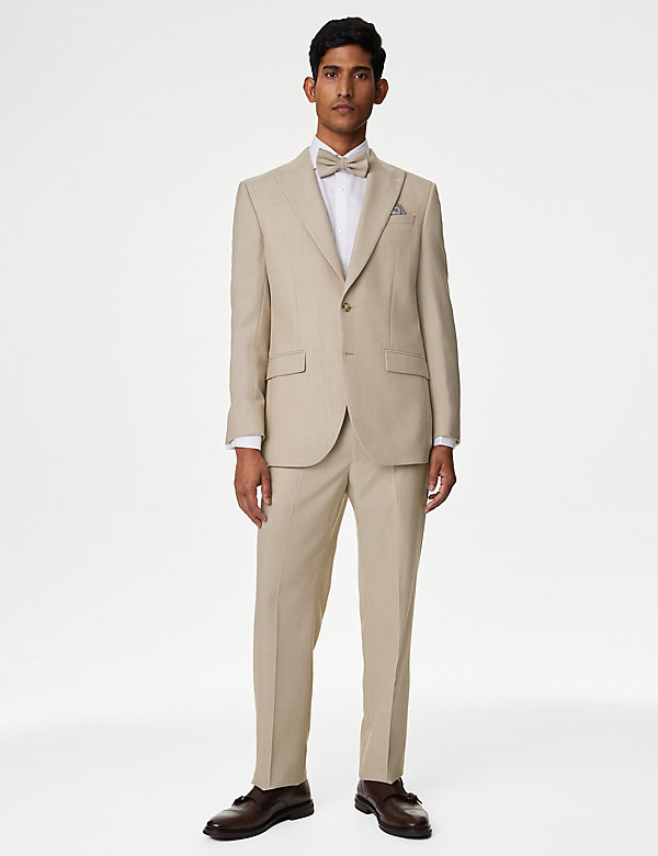 Regular Fit Wool Blend Textured Suit - SK