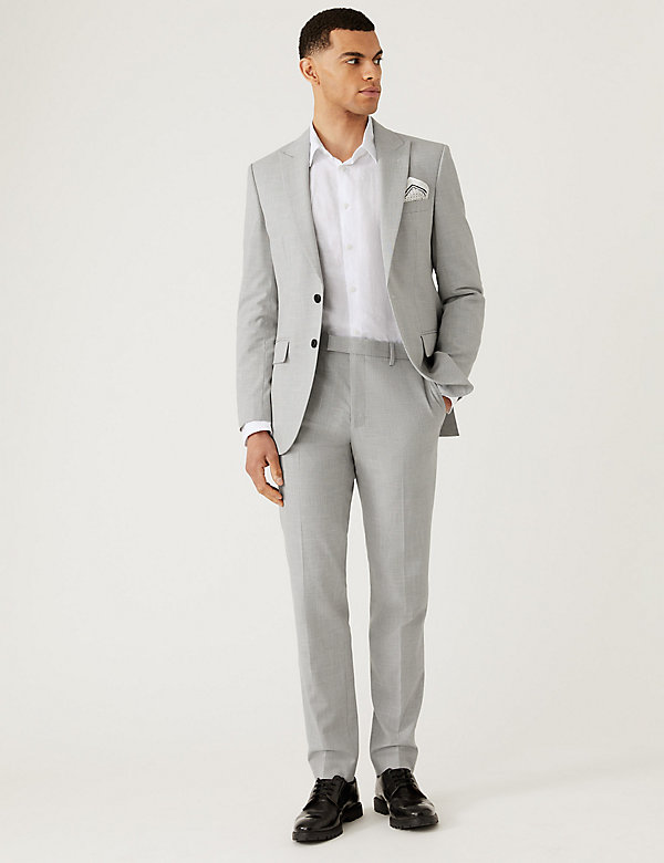 Slim Fit Prince Of Wales Check Suit - SK