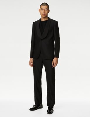 Regular Fit British Pure Wool Tuxedo Suit - NZ
