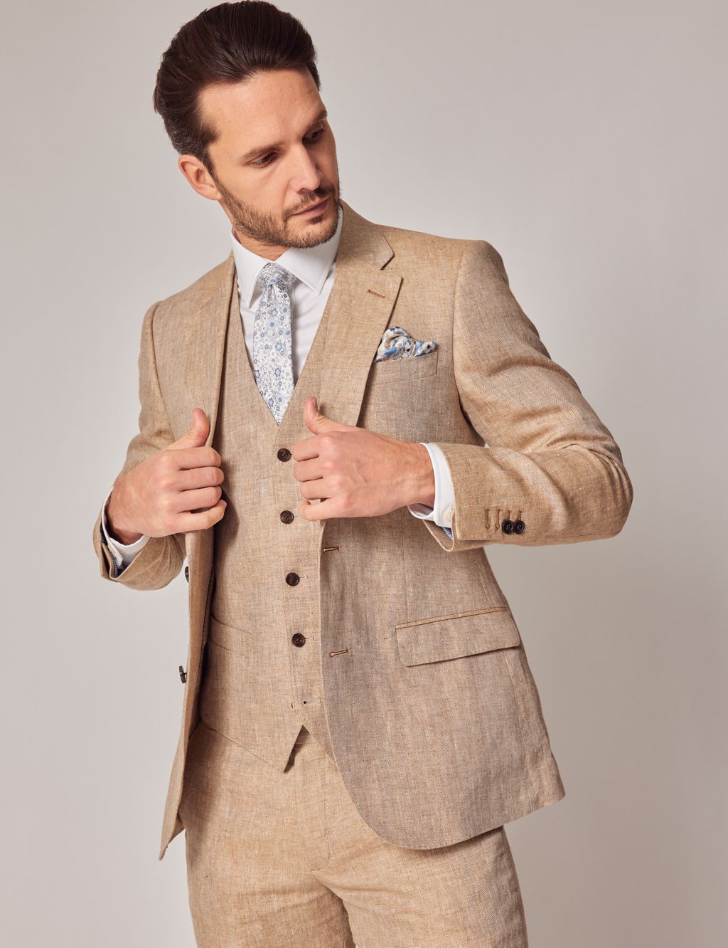 Tailored Fit Pure Linen Suit image 6