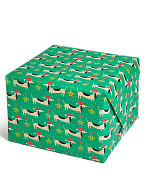 Dachshund & Mistletoe 4m Christmas Wrapping Paper Image 2 of 4