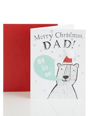 Daddy Festive Polar Bear Christmas Card Image 2 of 3